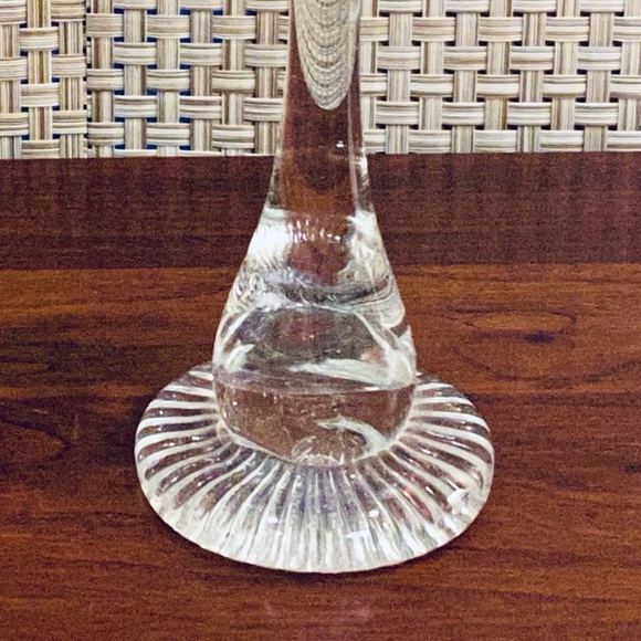 🌟HP🌟VTG 1970-80s Cobalt & Clear Blown Glass Candlesticks - Picture 7 of 10